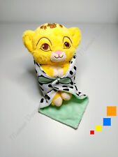 Peluche/Doudou Plat Couverture Simba Le Roi Lion Jaune Vert Blanc Feuille Disney