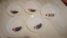 Lot De 5 Assiettes Arcopal Motif Fleurs 