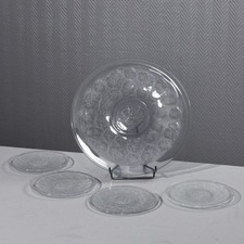 Vallerysthal Set de Dessert Plat + 4 Assiettes Série Pensées, Années 1930 France