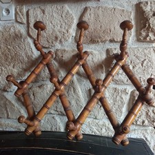 Porte manteau accordéon bois imitation bambou   accordion coat rack  chabby chic