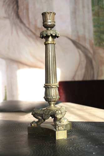 Bougeoir bronze xix empire - en,