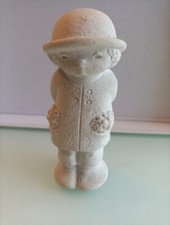 Statuette enfant stone art pierre marbell belgium vintage design 