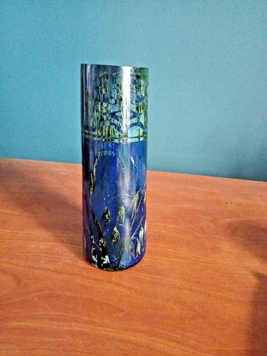 Vase rouleau verre - verre, bleu