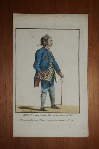 Gravure couleur xix costume - xix,
