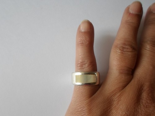 Bague argent massif - en,