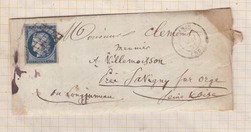 Timbres sur pli enveloppe - sur,