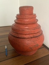 Burmese Lacquered Monk’s Offrands Container (1950)-5 Pieces