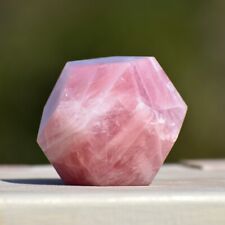 Sphère du dodécaèdre en quartz rose - boule de cristal de méditation de guéri...