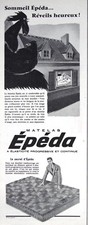 PUBLICITÉ DE PRESSE 1955 MATELAS ÉPÉDA A ÉLASTICITÉ PROGRESSIVE ET CONTINUE COQ