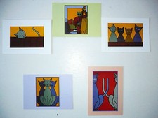 Lot  5  Cartes Postales   CHATS   Illustrateur  Philippe Camalot  Cats