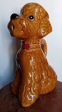 Vintage 70's: beau grand pichet en céramique zoomorphe forme chien - caniche C15