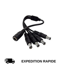 CABLE REPARTITEUR D'ALIMENTATION FEMELLE VERS 4 SORTIES MALE POUR CCTV CAMERA...