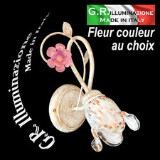 Applique classique ivoire or 1 lumière lampe murale fleurs roses au choix ANNA