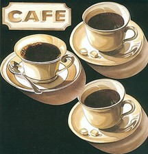 Décoration en papier peint préencollé lot de 4 décors thème4 café 11,5 cm 