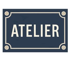 Plaque de porte Atelier en