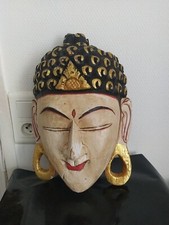 Masque Bouddha En Bois Sculpté