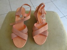 Chaussures saumon, nu-pieds, talon compensé 38 - Eram