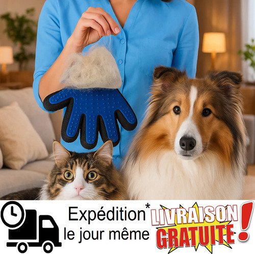 Gant toilettage pour chien - pour,