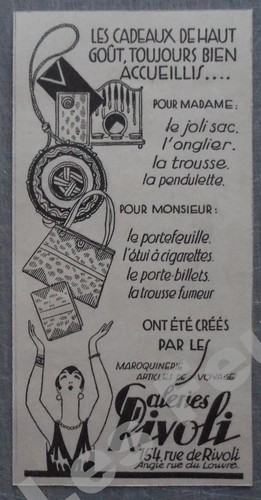 Publicité galeries rivoli sac - galeries,