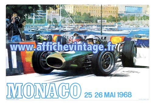 Affiche poster monaco 1968 - affiche,