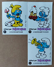 ---  LES SCHTROUMPFS. 3 AUTOCOLLANTS FRIGÉCRÈME ---