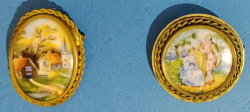Broches anciennes porcelaine - 2,