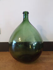 ANCIEN DAME JEANNE VERRE -soufflé moulé vert 15 LITRE BONBONNE