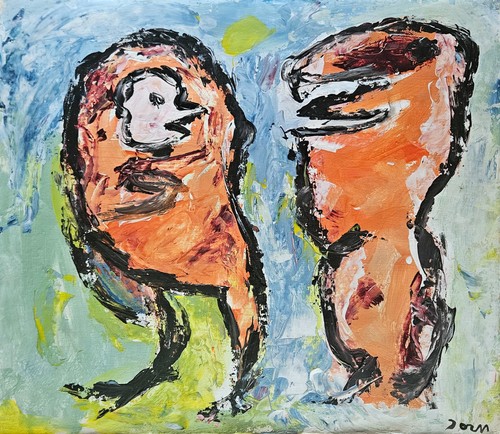 Peinture huile abstraite - l'huile,