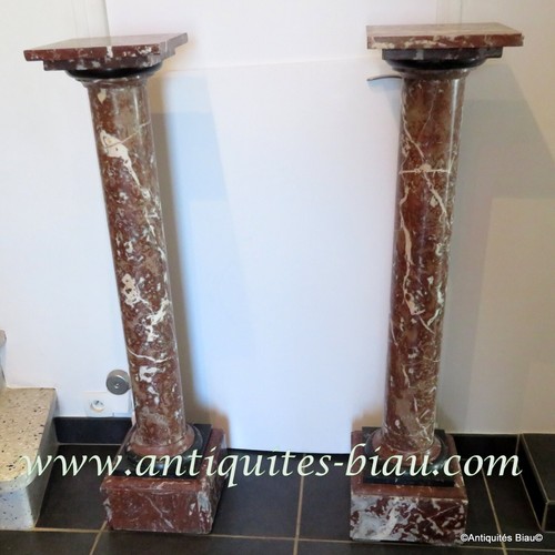 Paire colonne marbre noir - en,