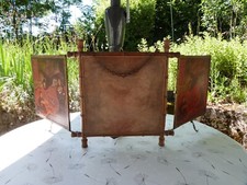 Miroir de barbier à 3 volets décor japonais en faux bambou, 19e siècle