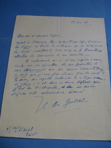 Jean guirec autographe signé - guirec,