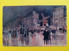 CPA Illustration PARIS Le MOULIN ROUGE la NUIT Illumination MUSIC-HALL BAL