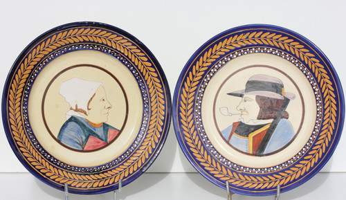Paire assiettes faience - d'assiettes,