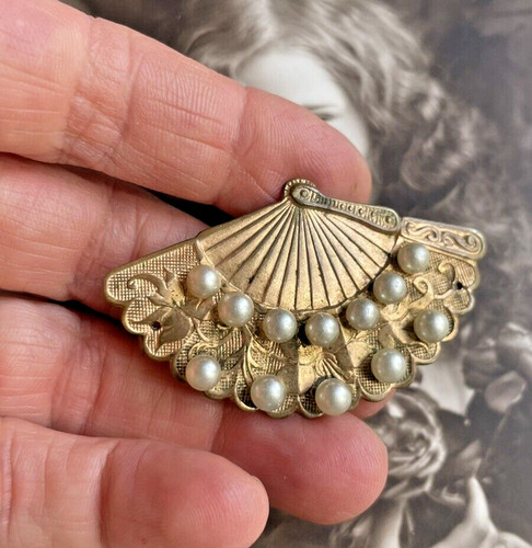 Broche vintage éventail - broche,
