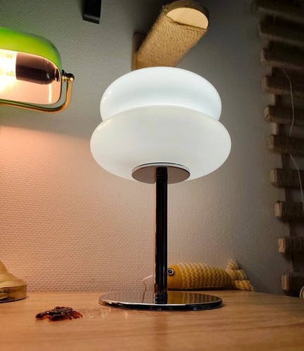 Lampe verre blanc - -,