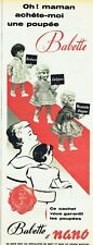 publicité Advertising 0821 1960  poupées Babette & Nano  G Convert-Oyonnax