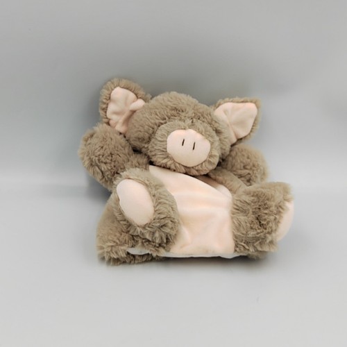 Doudou plat marionnette cochon