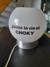 Lampe de Bistrot Chocky blance et métal avec logo et slogan