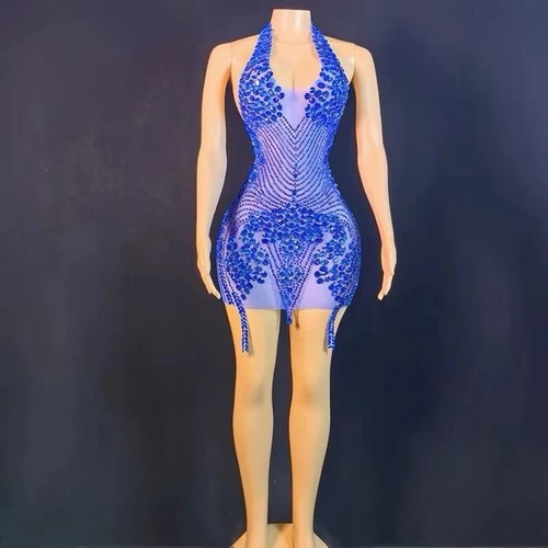 Blue crystal covered body - blue,