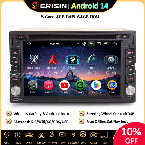 Core 64gb din android 14 - 8-core,