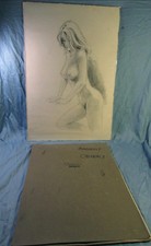 Ravissant nu féminin & carnets de croquis faits par le peintre Alex Delmar