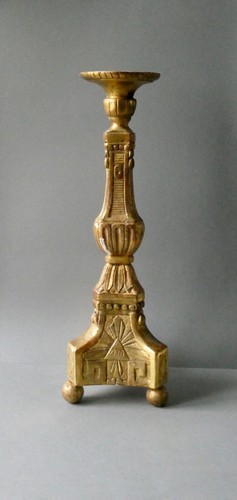 Pique cierge bois - en, sculpté