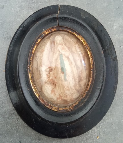 Ancien cadre verre bombé - , niii