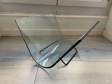 Porte-Revues en verre courbé années 80 Fiam Italia