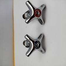 Ancien robinet laiton chromé lavabo bidet évier eau chaude eau froide 1970 VEBER