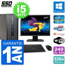 PC Tour HP EliteDesk 800 G1 Ecran 27" i5-4570 RAM 32Go SSD 240Go Windows 10 Wifi