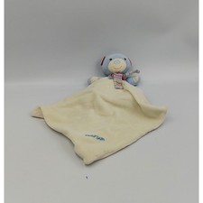 Doudou ours bleu écharpe rayé mouchoir BABYSUN - 33377