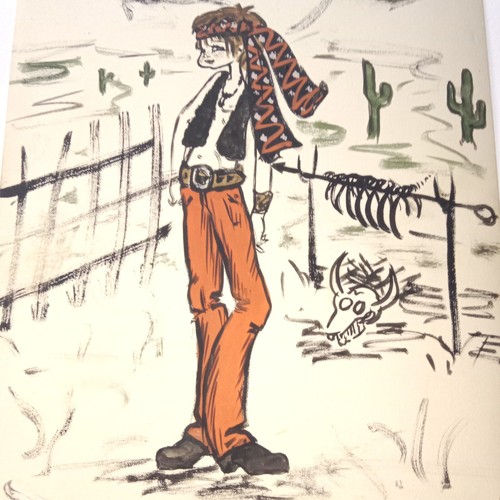 Hippie dessin gouache - dessin,
