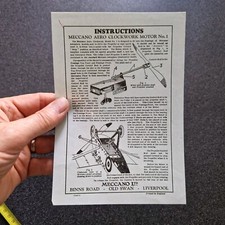 MECCANO Liverpool  INSTRUCTION AERO CLOCKWORK MOTOR N° 1 original avion