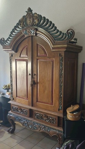 Armoire teck peinte - teck,
